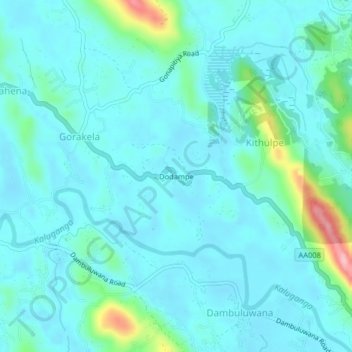 Dodampe地形图、海拔、地势