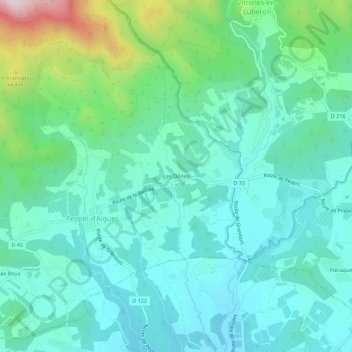 Les Dônes地形图、海拔、地势