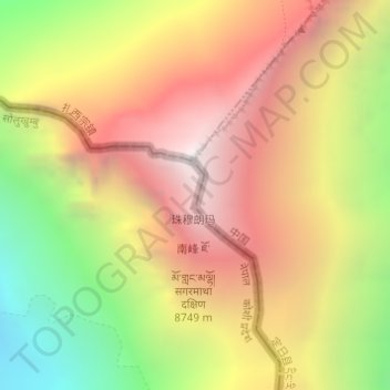 Hillary Step地形图、海拔、地势