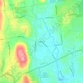 Edgewood地形图、海拔、地势