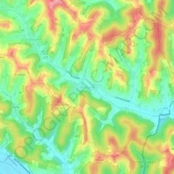 Magland地形图、海拔、地势