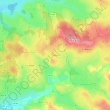 Montcocu地形图、海拔、地势