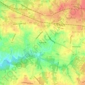 Town Park地形图、海拔、地势