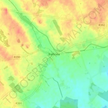 Ballinea地形图、海拔、地势
