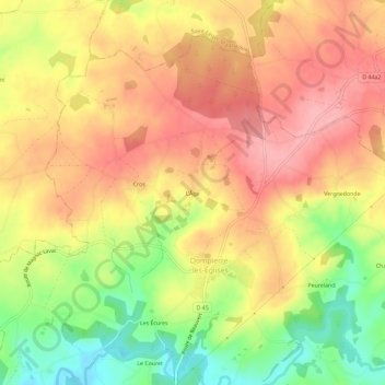 L'Âge地形图、海拔、地势