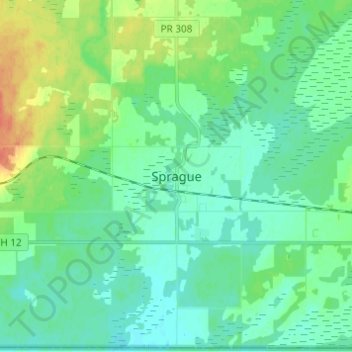 Sprague地形图、海拔、地势