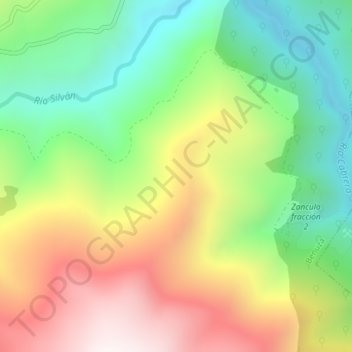 El Cabecín地形图、海拔、地势