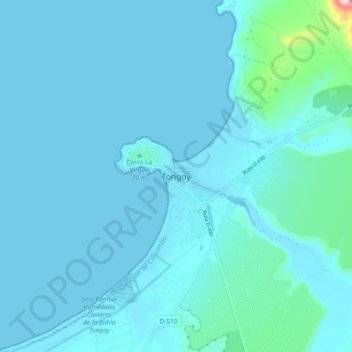 Tongoy地形图、海拔、地势
