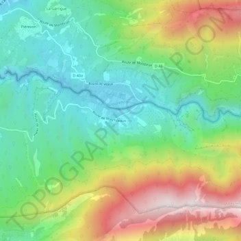 Veaux地形图、海拔、地势