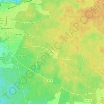 Hillan地形图、海拔、地势