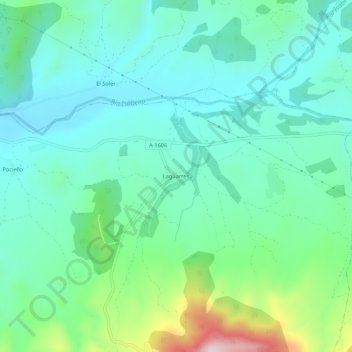 Laguarres地形图、海拔、地势