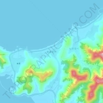 衙甪里村地形图、海拔、地势