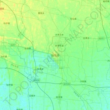 扶沟县地形图、海拔、地势