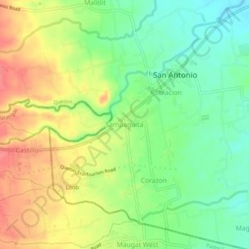 Sampaguita地形图、海拔、地势