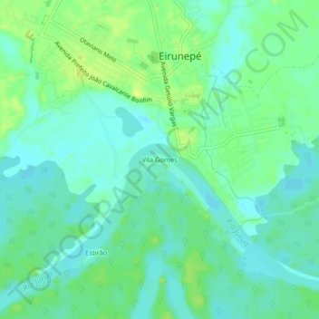 Vila Gomes地形图、海拔、地势