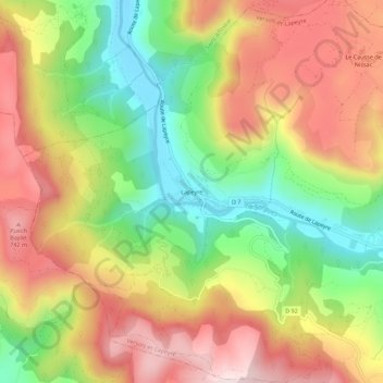 Lapeyre地形图、海拔、地势