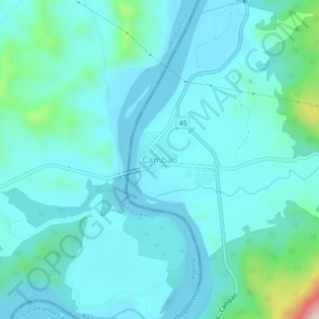 Cambao地形图、海拔、地势