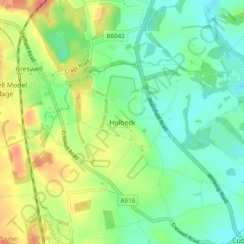 Holbeck地形图、海拔、地势