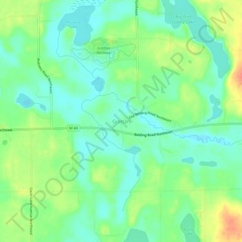 Grattan地形图、海拔、地势