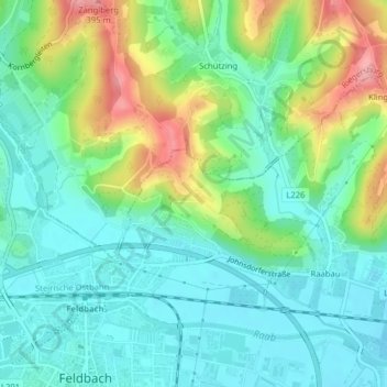 Konixberg地形图、海拔、地势