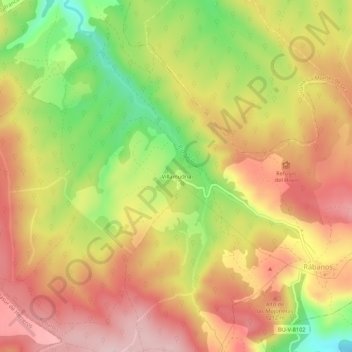 Villamudria地形图、海拔、地势