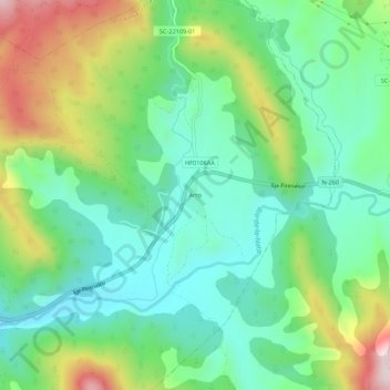 Arro地形图、海拔、地势