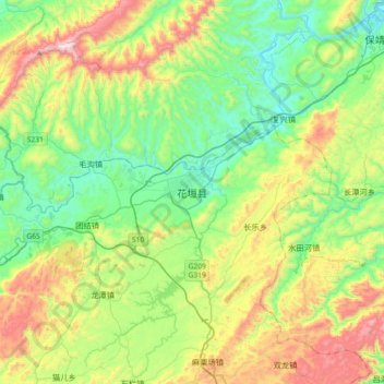 花垣县地形图、海拔、地势