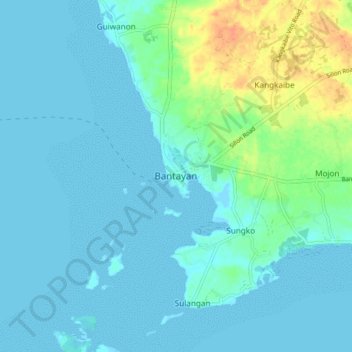 Bantayan地形图、海拔、地势
