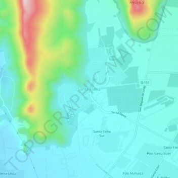 Santa Elena地形图、海拔、地势