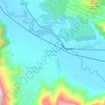 Queromarca Urpaya地形图、海拔、地势