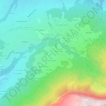 Mappenaz地形图、海拔、地势
