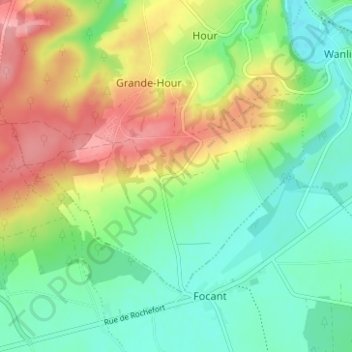 Famenne地形图、海拔、地势