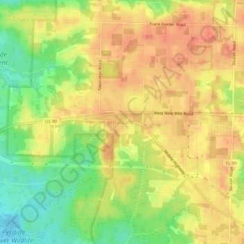 Beulah地形图、海拔、地势