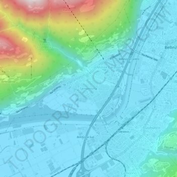 Sementina地形图、海拔、地势