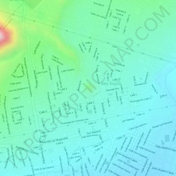 CERRO BOLONGO地形图、海拔、地势