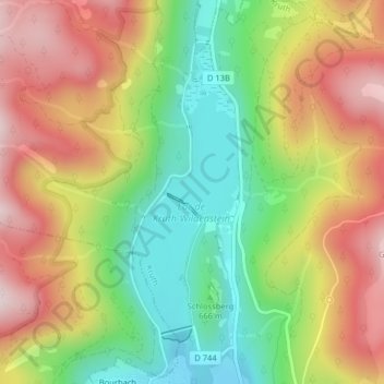 Lac de Kruth地形图、海拔、地势