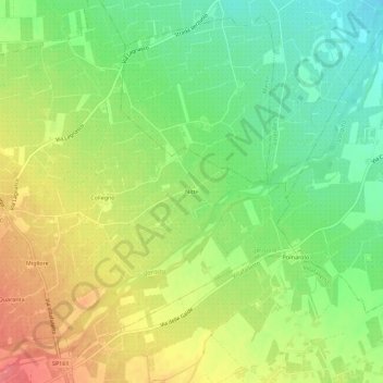 Nitte地形图、海拔、地势