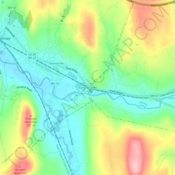 Blanchardville地形图、海拔、地势