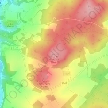 La Carte de France地形图、海拔、地势