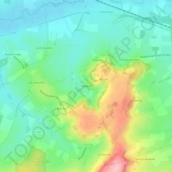 Nanteuil地形图、海拔、地势