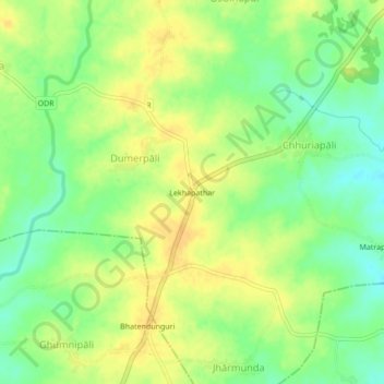Lekhapathar地形图、海拔、地势