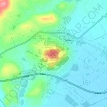 白马寺山地形图、海拔、地势