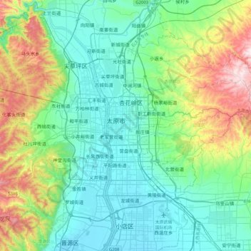 迎泽区地形图、海拔、地势