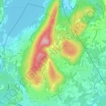 Cuirone地形图、海拔、地势
