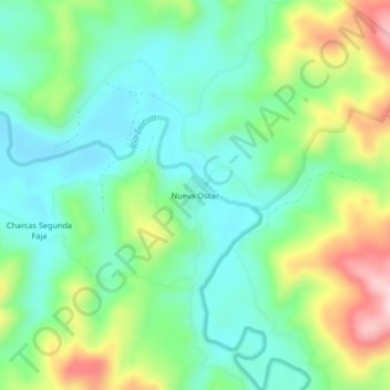 Nueva Oscar地形图、海拔、地势