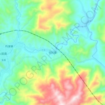 华兴镇地形图、海拔、地势