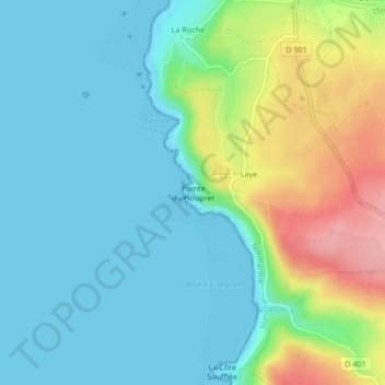 Pointe du Houpret地形图、海拔、地势