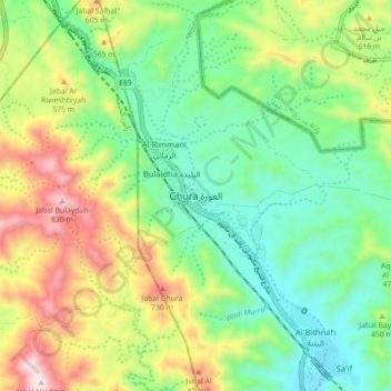 Ghura地形图、海拔、地势