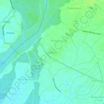 Rajapur地形图、海拔、地势