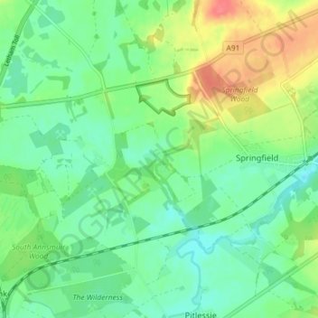 Rankeilour地形图、海拔、地势